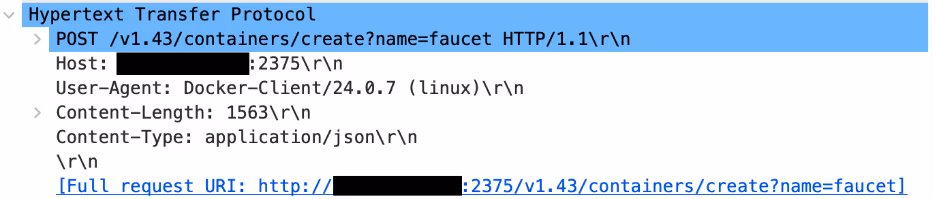 User agent of docker client