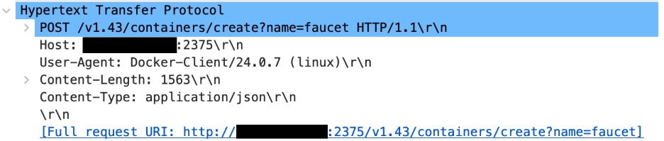 User agent of docker client
