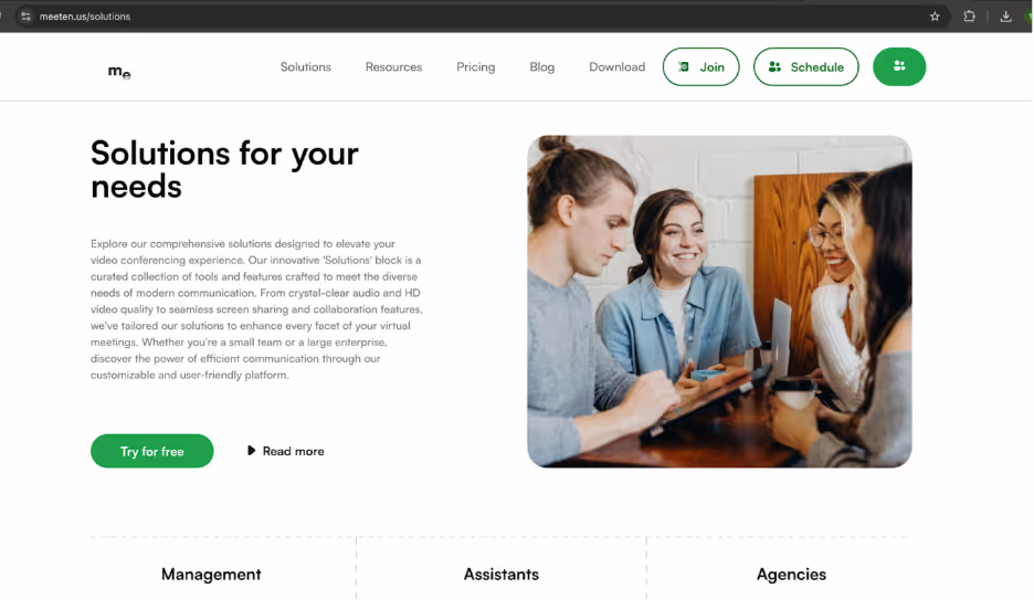 Screenshot of fake company homepage