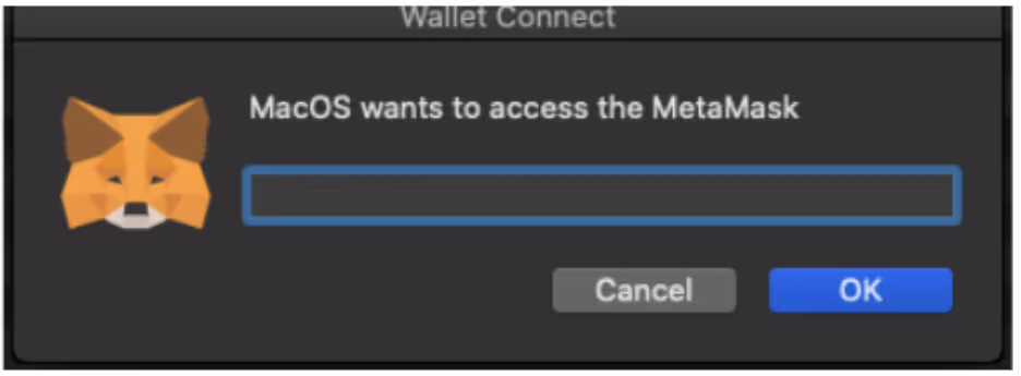 Wallet Connect Password prompt