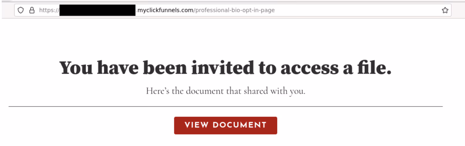 The legitimate ClickFunnels page used to host a malicious phishing link.