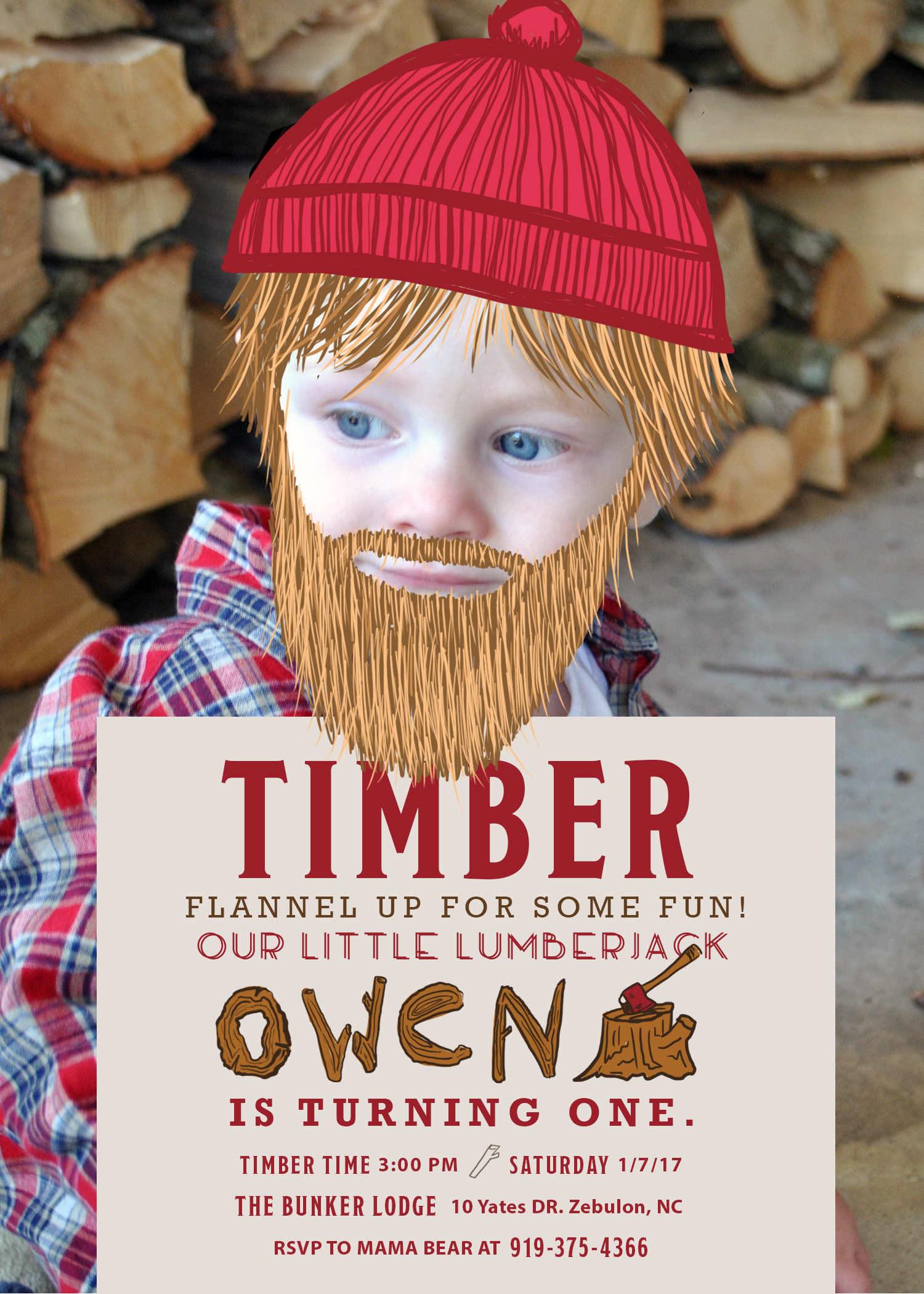 Lumberjack Birthday Invite
