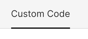 Custom Code tab