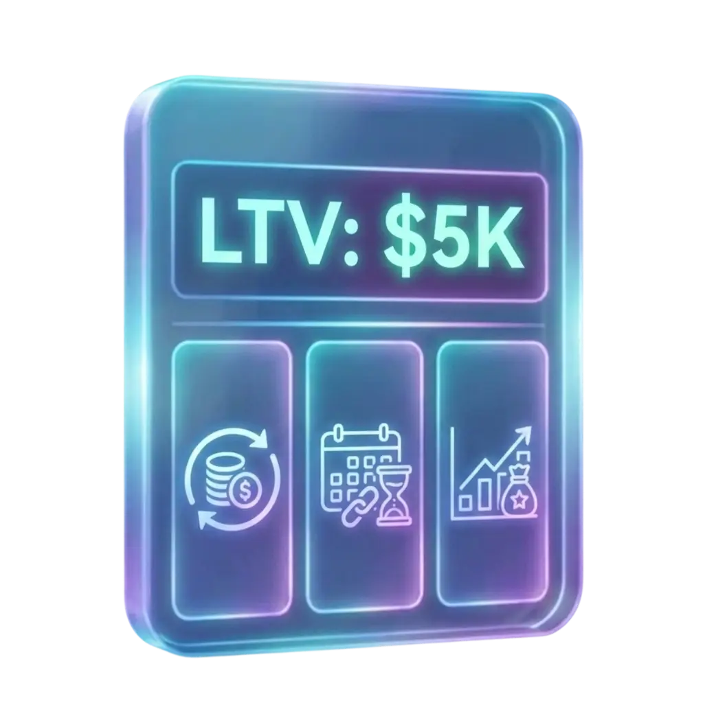 SaaS LTV calculator icon.