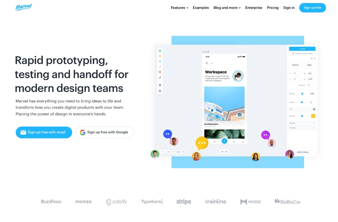 Marvel mobile app design tool