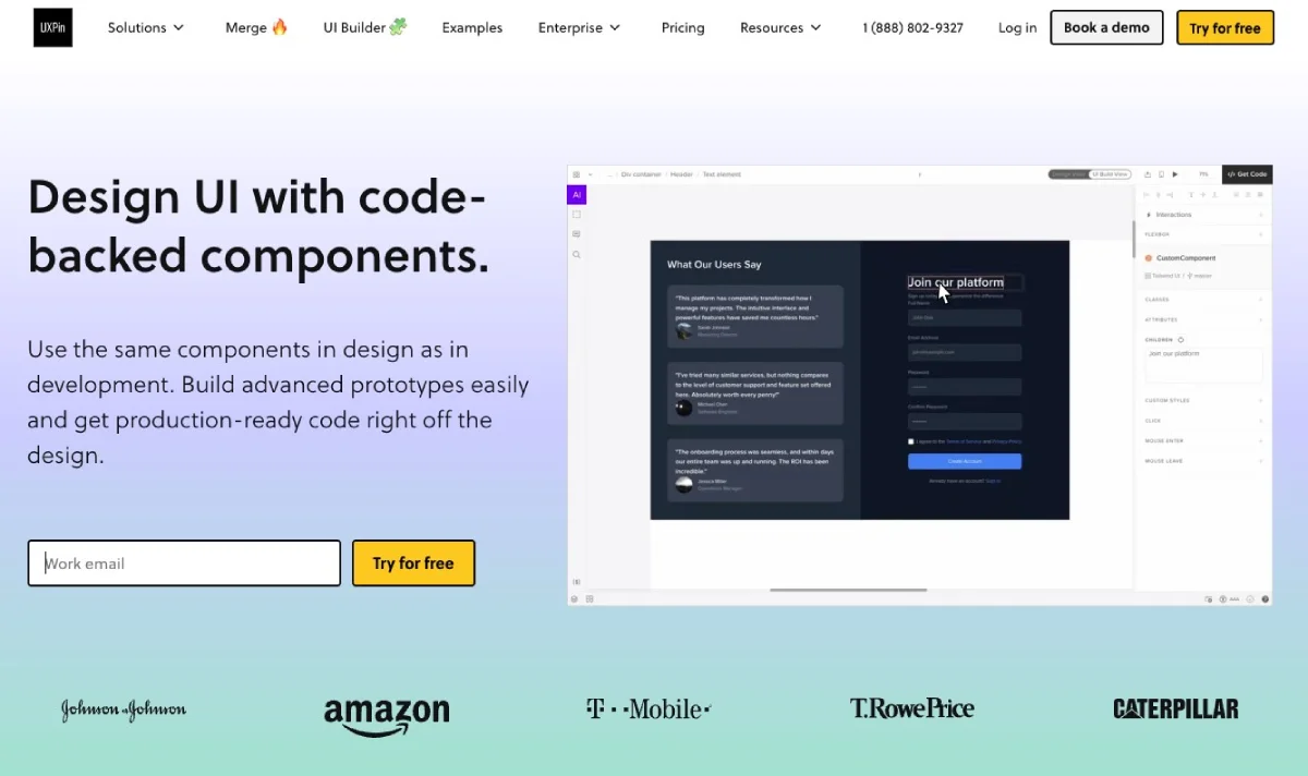 UXPin mobile app design tool