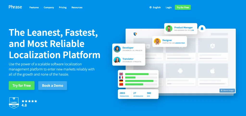 Phrase mobile app localization tool