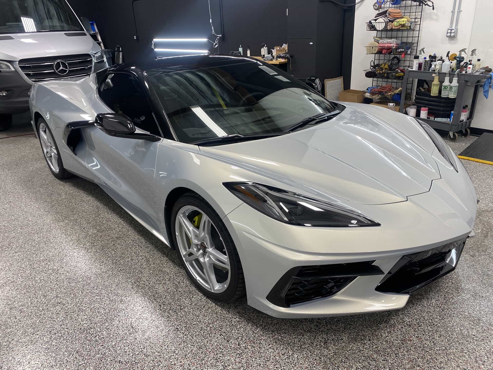 Silver Corvette detailed and protected by Detail 2 U in Rancho Cucamonga