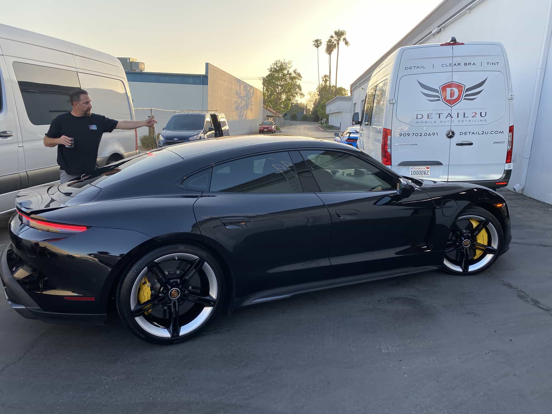 Black Porsche Cayman with PPF, ceramic coating and window tint by Detail 2 U - photo 1