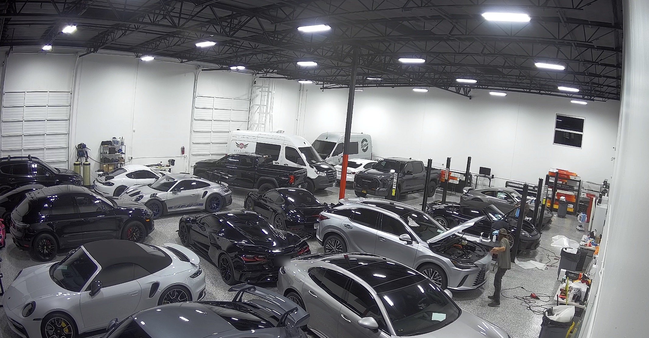Porsche GT3 RS, 911 Turbo, C8 Corvette and other exotic cars in Detail 2 U's clean, climate-controlled install bay