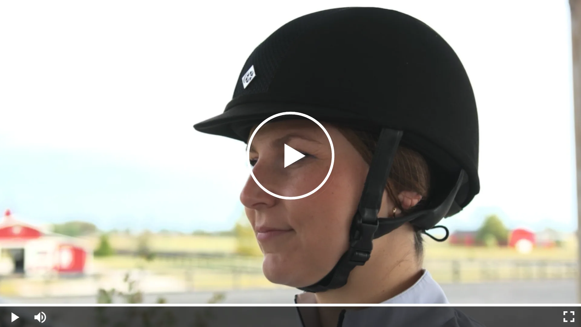 A video sequence of a woman wearing a perfectly fitted riding helmet to show how to find the right helmet