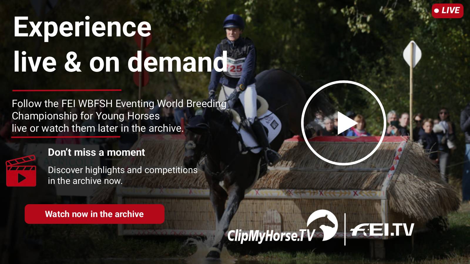 Live & on demand WBFSH Eventing World Breeding Championship for Young Horses
