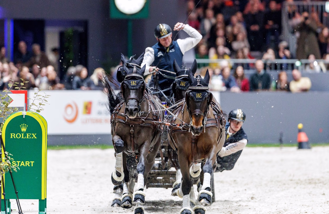 Vierspänner beim FEI Driving World Cup am CHI Genf in der Arena des Palexpo