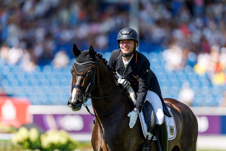 Raphael Netz mit Great Escape Camelot bei den FEI Dressage World Championships 2026 in Aachen.