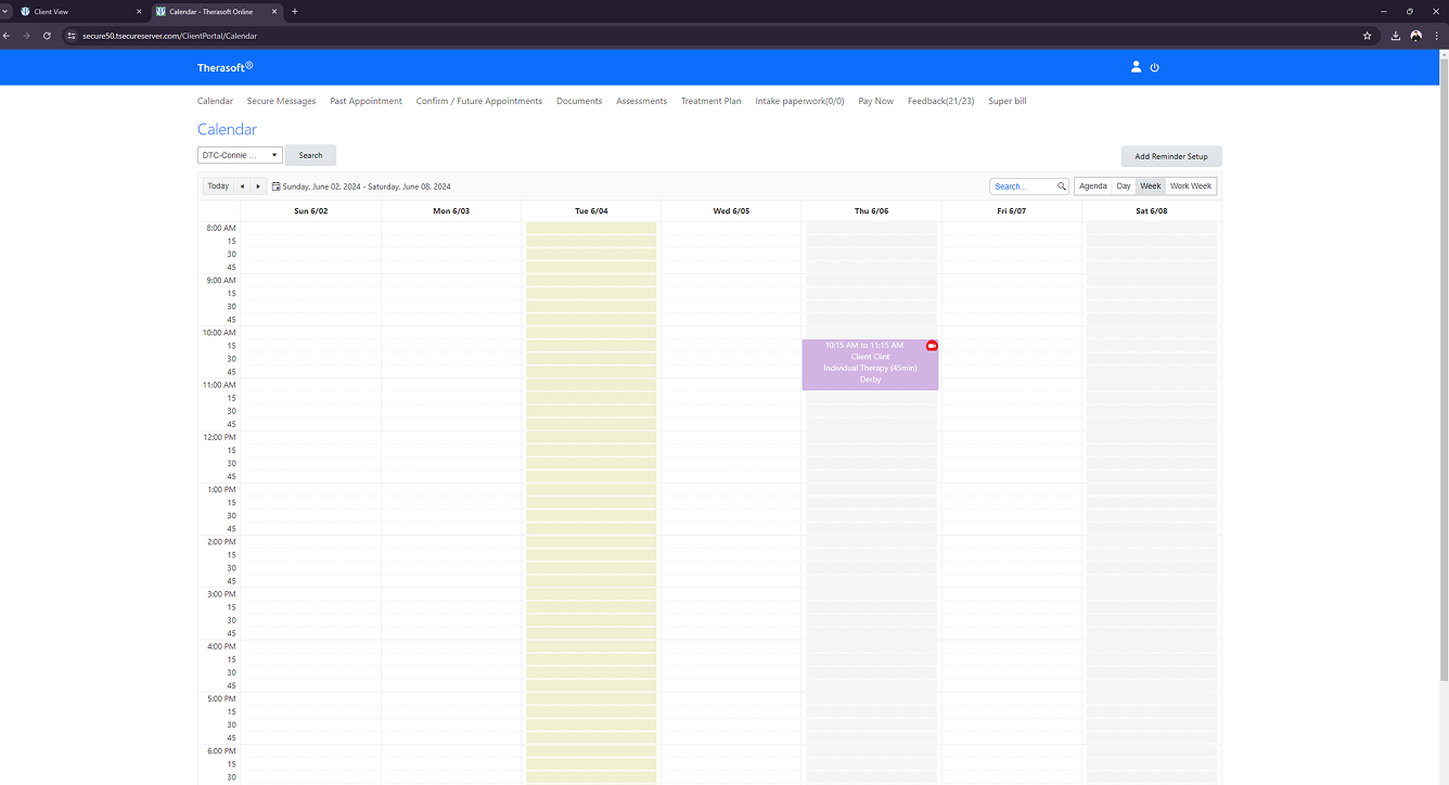 Legacy booking process for the client portal