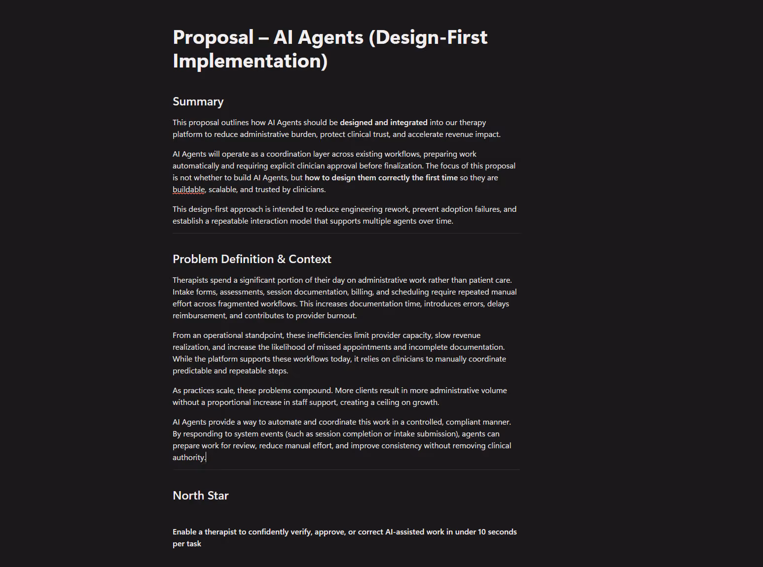 Original project proposal for AI Agents design-first implementation