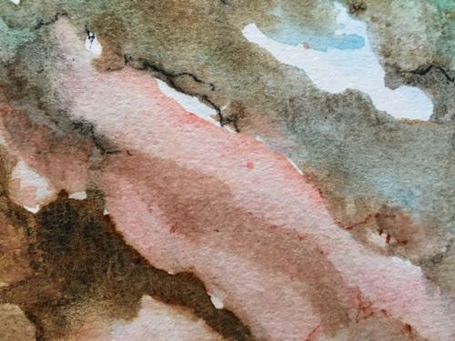 water colour detail of painting using bio colour