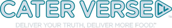 Cater Verse logo with tagline Deliver Your Truth, Deliver More Food
