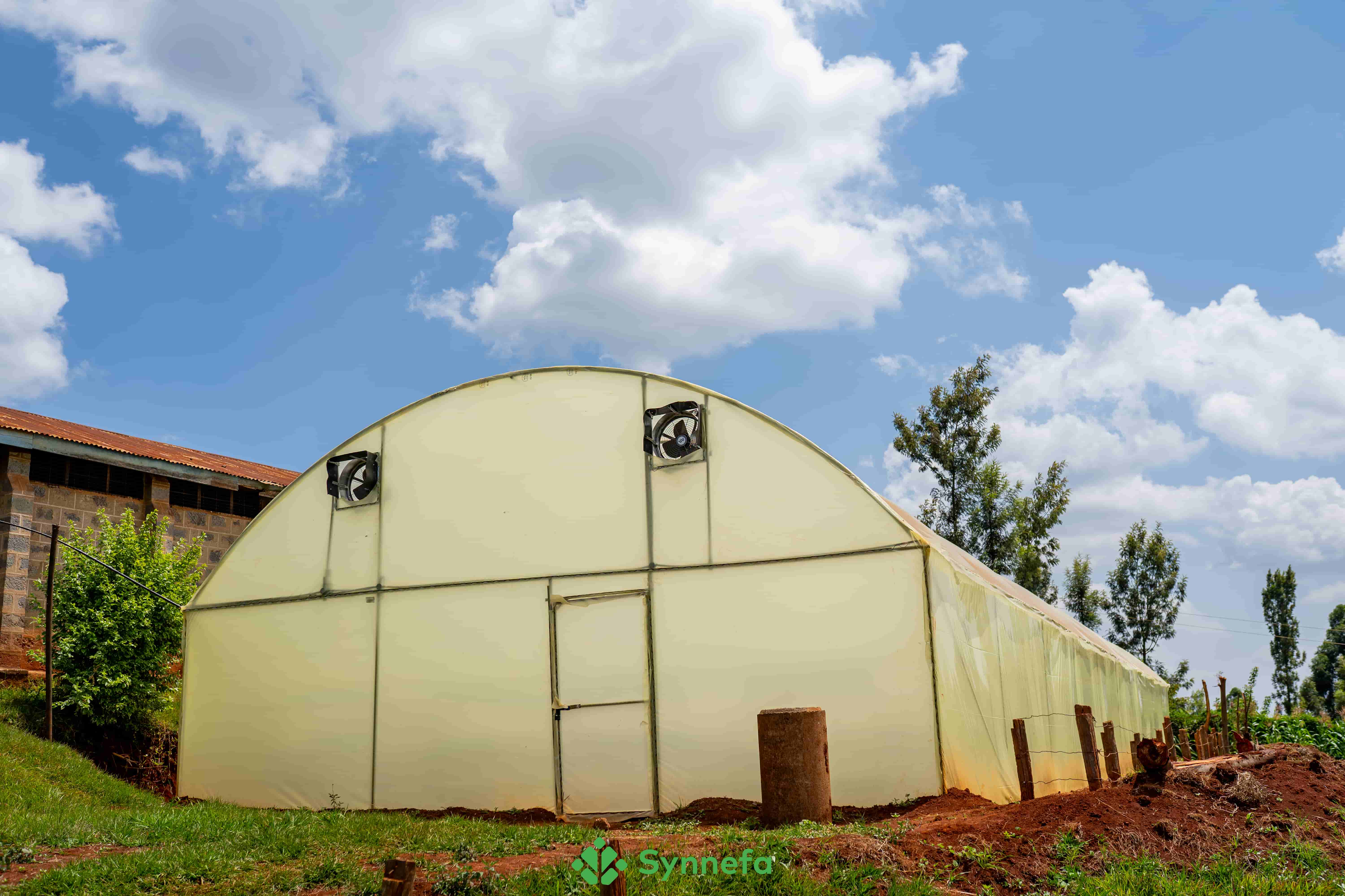 Synnefa smart solar dryer installed at a coffee processing site in Kenya