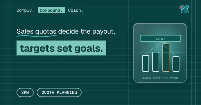 Sales quotas decide the payout, and targets set the goal.