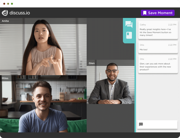Discuss.io live video qualitative interview platform