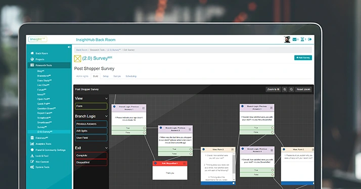 FlexMR InsightHub platform navigation and module overview