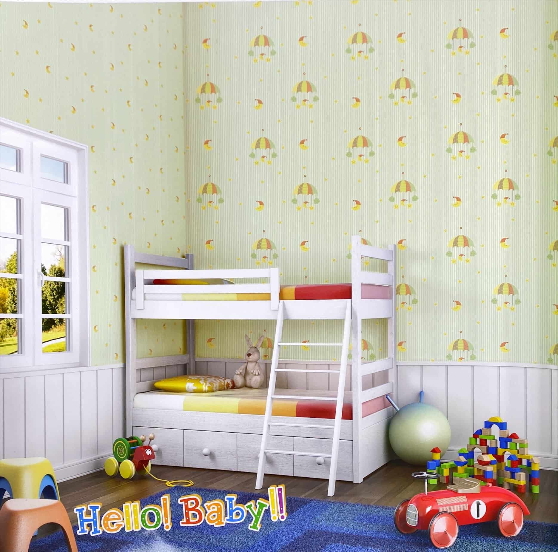 Wall covering design in a kid's room