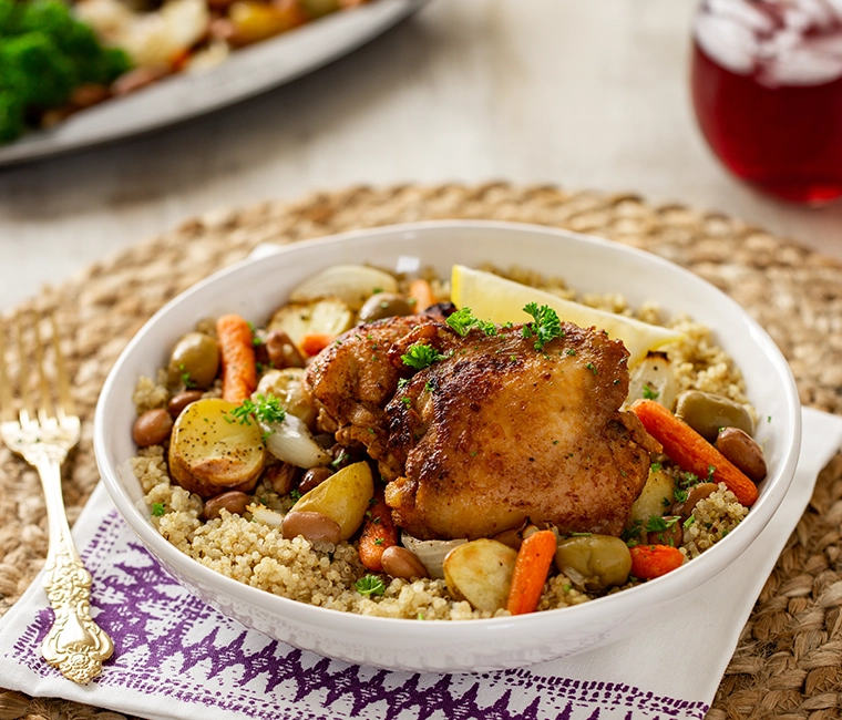Sheet-Pan Moroccan Chicken with Beans