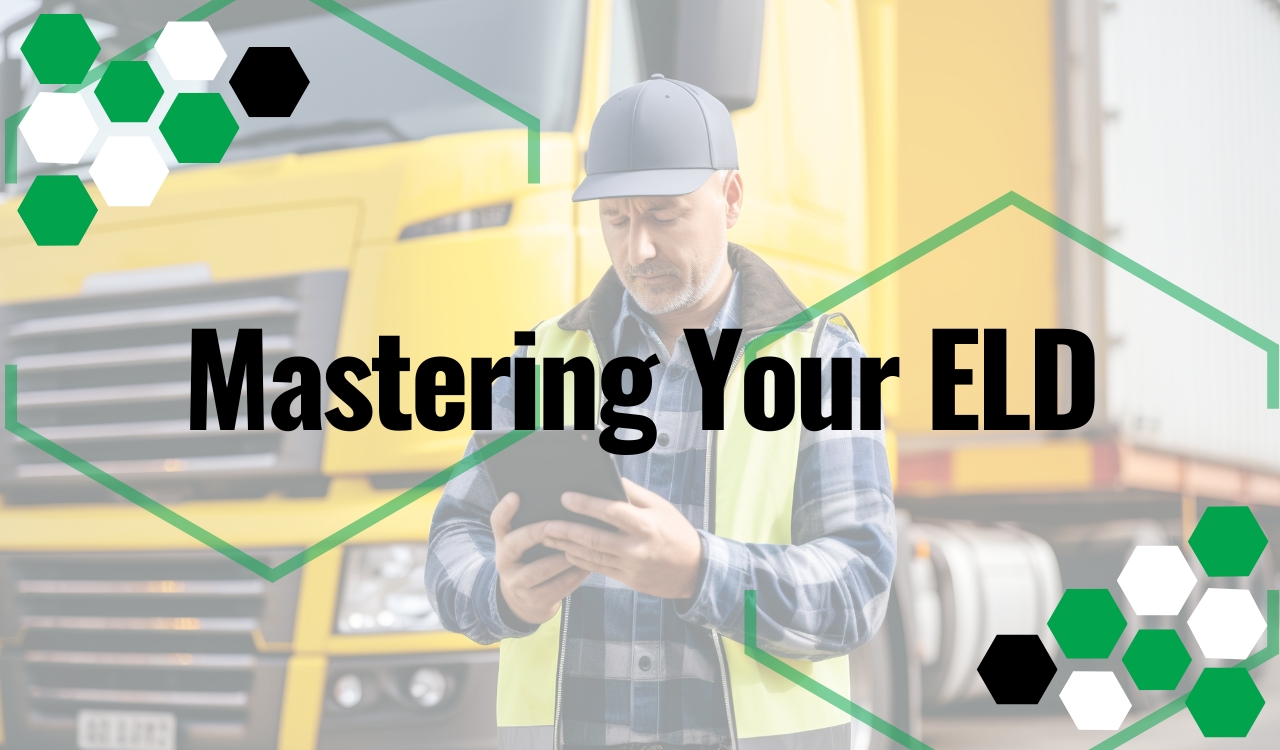 Semi mechanic checking an ELD device in a semi truck cab