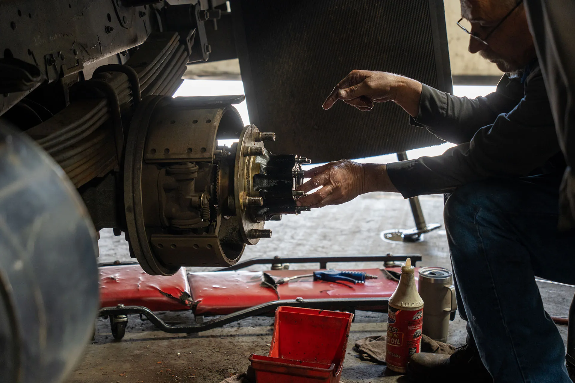 Technician at work at Schroeder Truck Repair