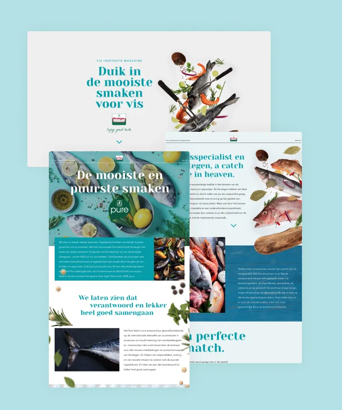 In this interactive magazine, Verstegen takes their audience into the world of fish. They inspire the audience to broaden their product range and create new sales opportunities.