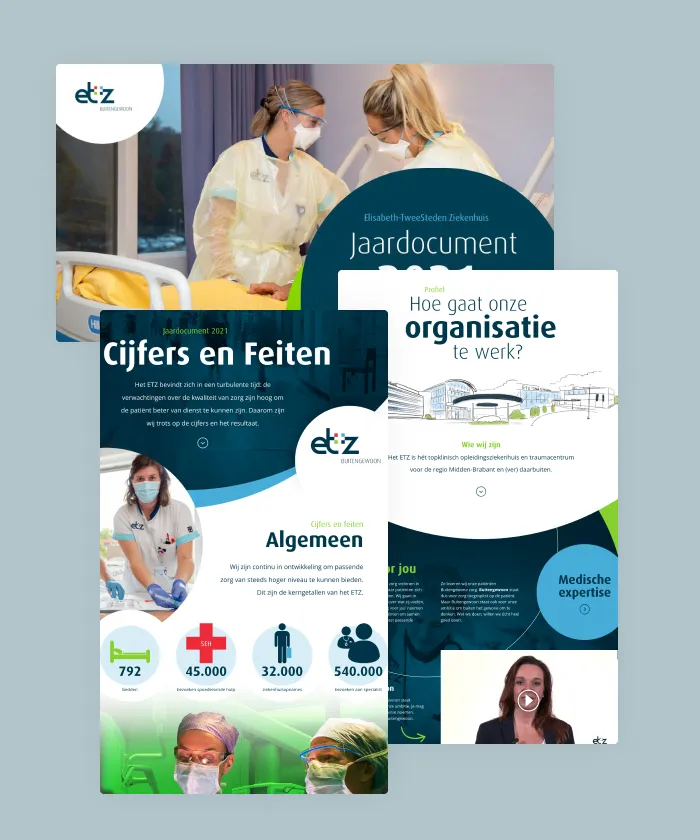 In their interactive year report, ETZ combines mouse movement effects, custom animations and interactions to share their results in 2021.