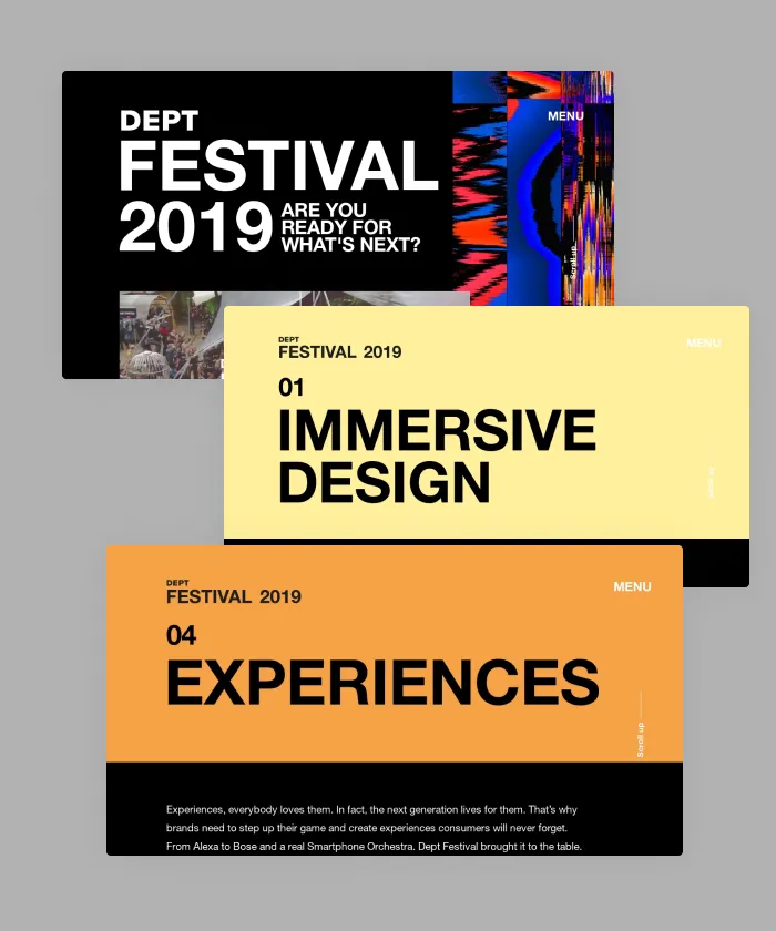 DEPT recaps their 2019 Festival in this interactive microsite, so everyone can reminisce this immersive experience.
