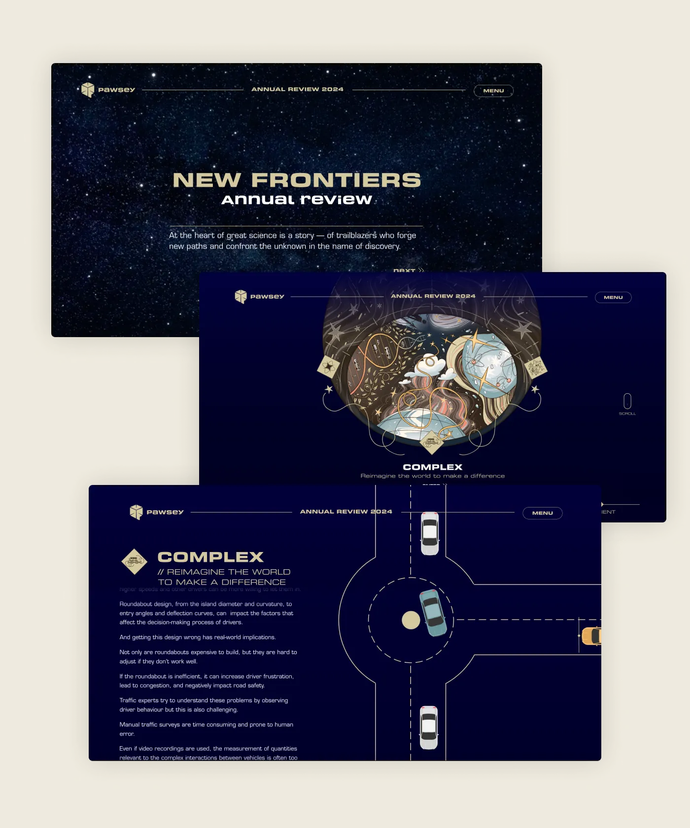 An interactive annual report created by Pawsey featuring last year's highlights and delving deeper into collaborations and the science behind what they do as an organisation.