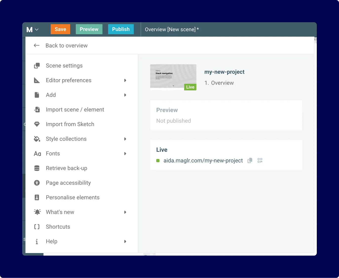 Screenshot of the new UI for options in Maglr Pro