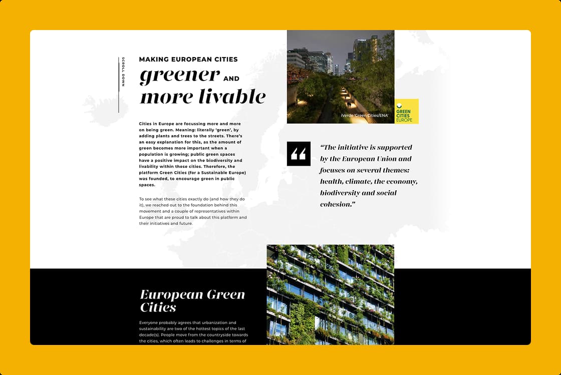 A screenshot of a page containing good visual hierarchy