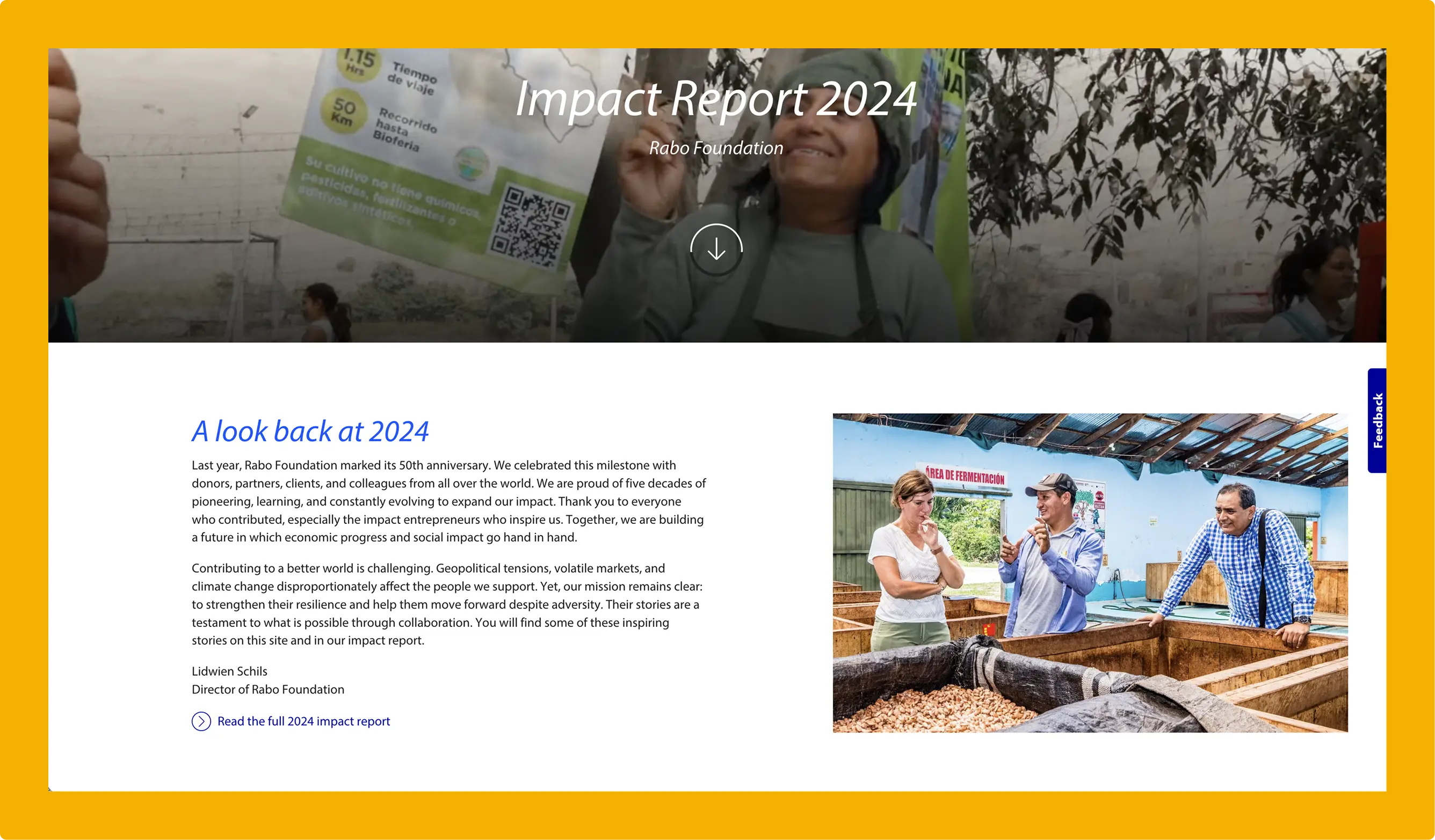 Screenshot of Rabo Foundation report