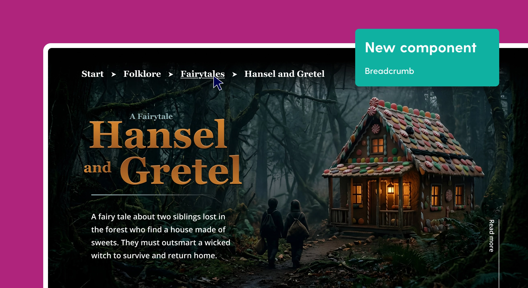 New breadcrumb component, plus an offset option for scroll-to-element