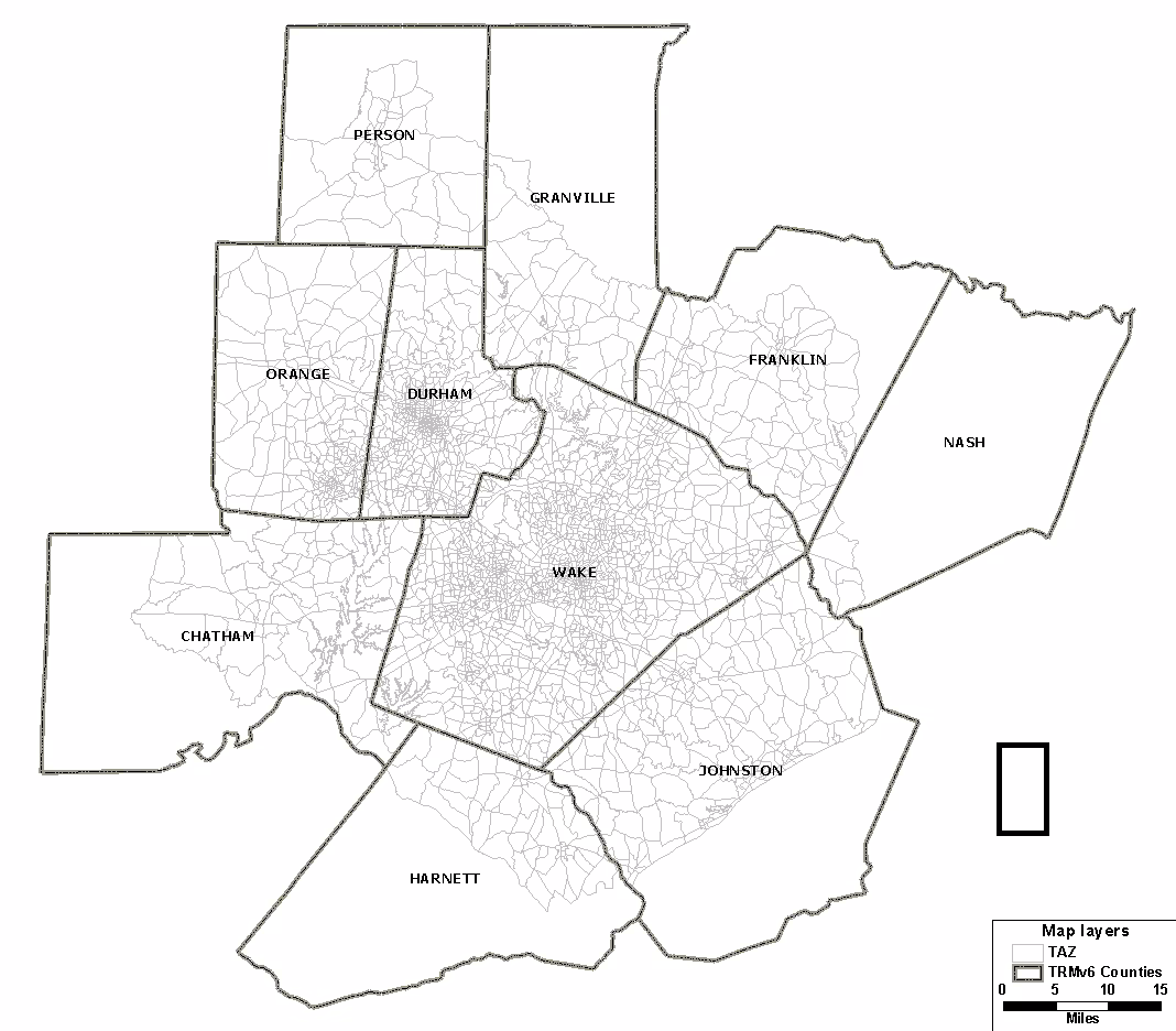 Triangle county map