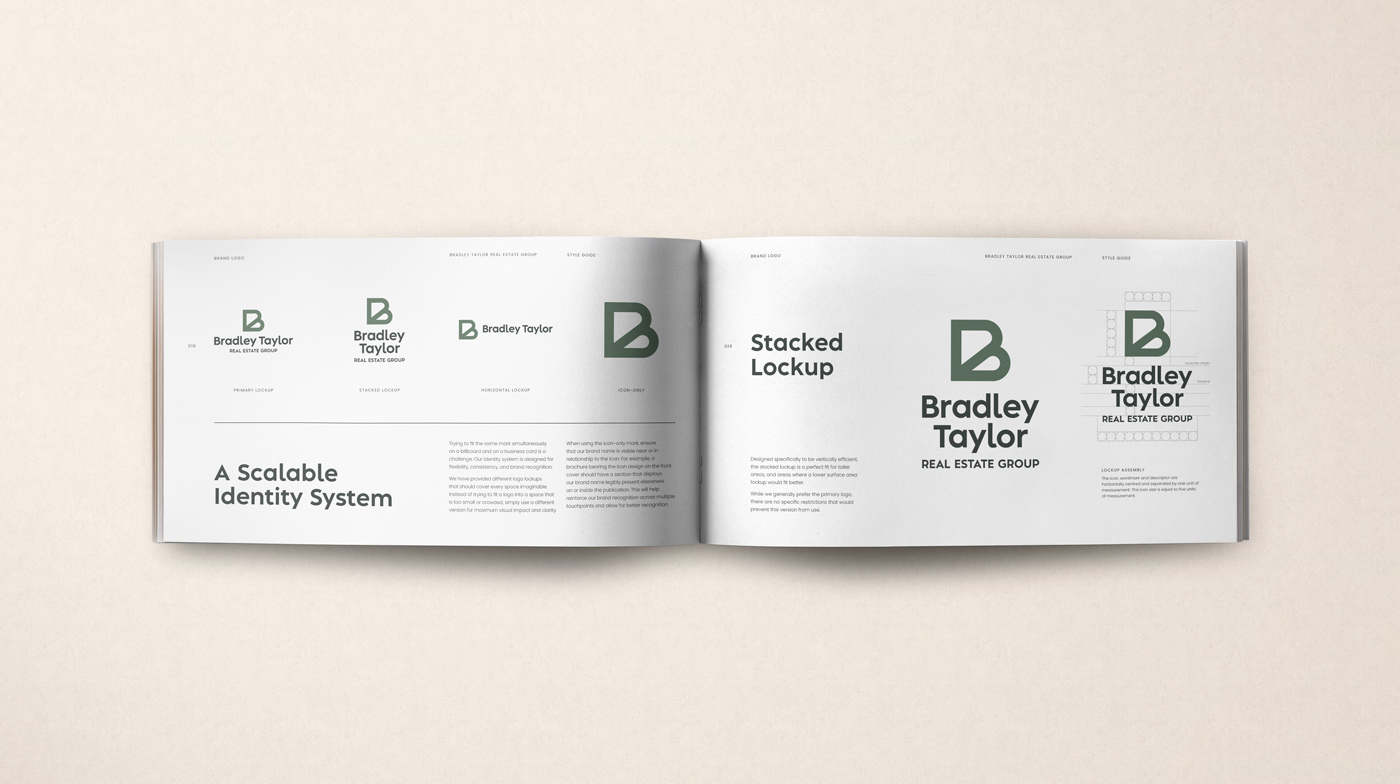 Bradley Taylor style guide laying open on a table.