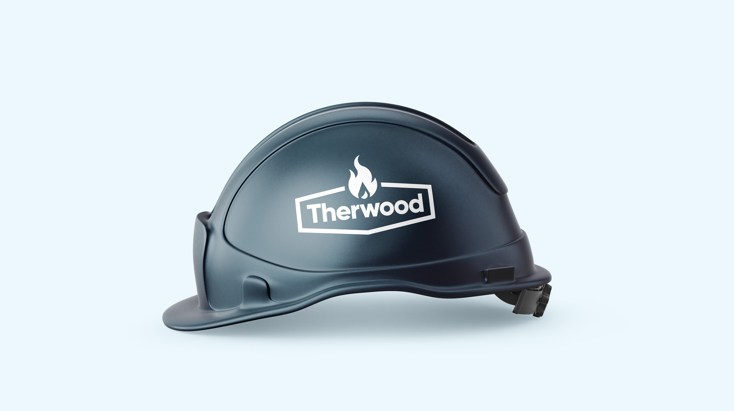 Therwood branded construction hard hat.