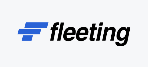 Fleeting logo on light background
