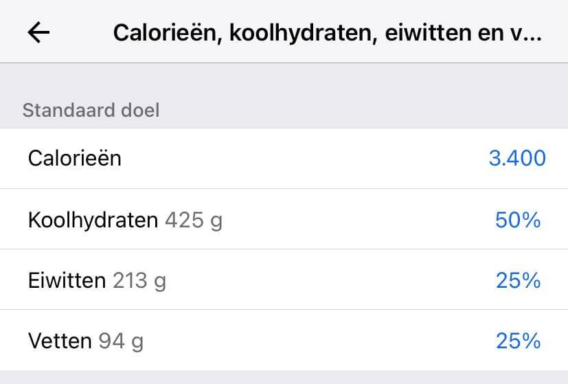 Setting calories and macros in MyFitnessPal