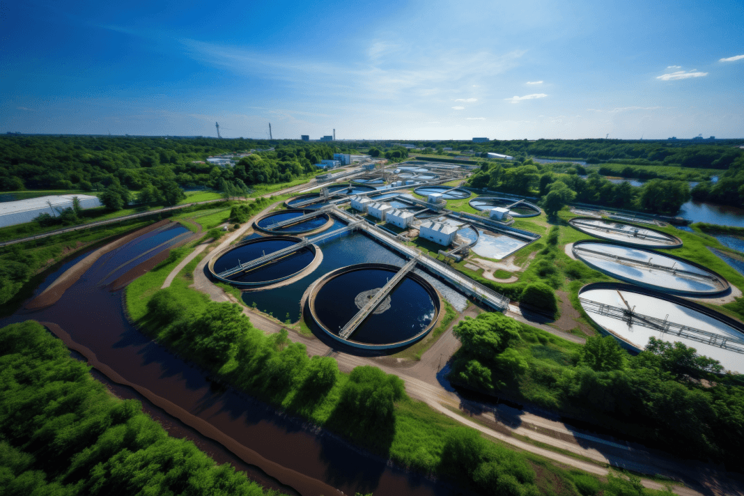 overhead shot of water plant