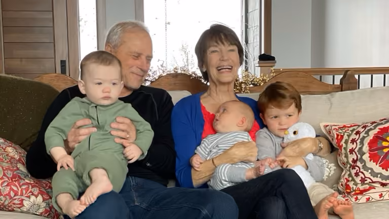 Wendy with her grandchildren