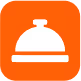 White service bell icon centered on an orange rounded square background.